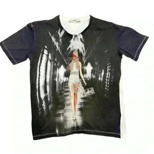 PRADA Model  / Crystal Beads Embellished Short Sleeve T-shirt Rare / Collectable